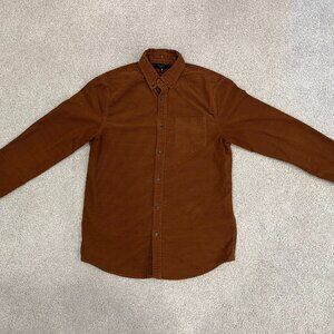 Banana Republic Warm Brown Textured Corduroy Shirt Medium Tall MT